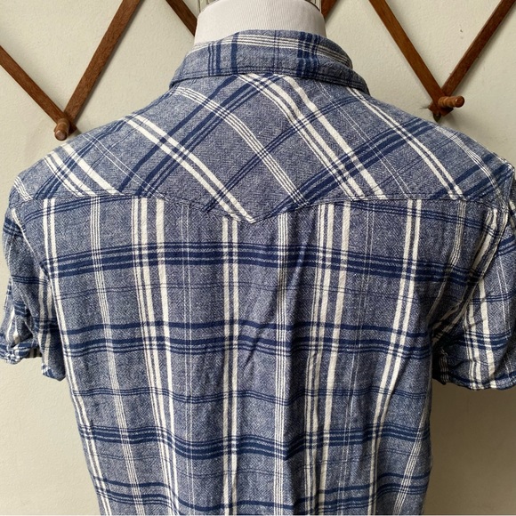 Lucky Brand Linen Pearl Snap Western Shirt - Picture 9 of 13